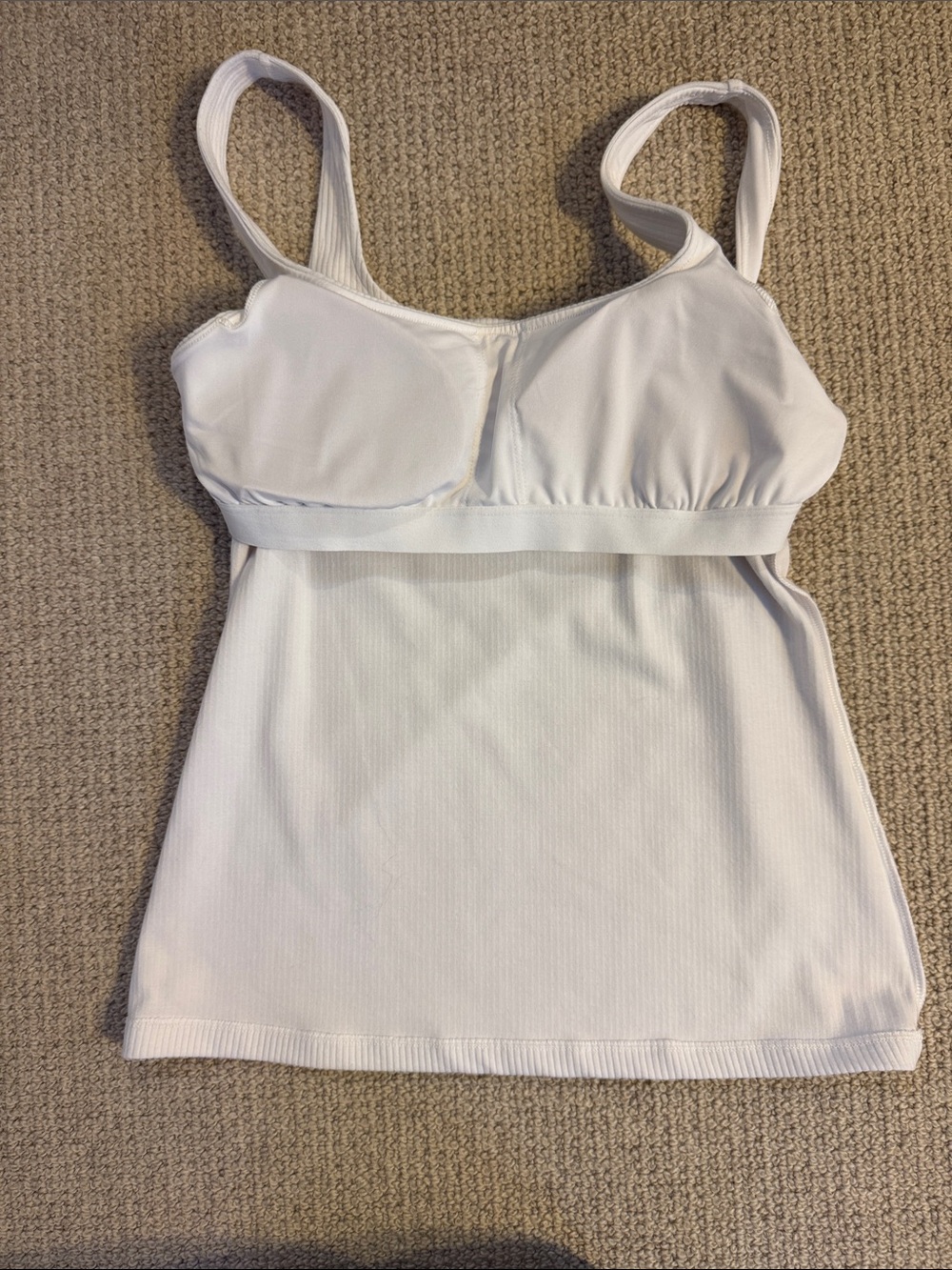 ALO Yoga White Ribbed Minimalist Square-Neck Tank - Picture 4 of 5